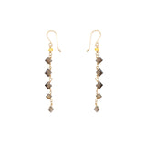 Smoky Quartz Diamonds Earring