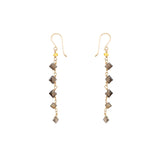Smoky Quartz Diamonds Earring