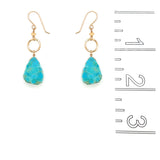 Raw Turquoise Slice Earring