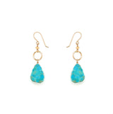 Raw Turquoise Slice Earring