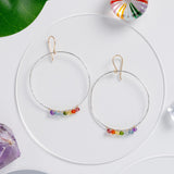 Rainbow Fringe Hoop Earring
