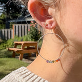 Rainbow Fringe Hoop Earring