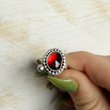 Blood Red Talisman Garnet Ring