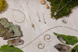 Lichen Fiddlehead Fern Earring