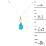 Raw Turquoise Slice Pendant Necklace