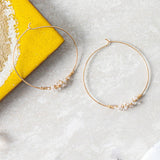 Big Herkimer Encrusted Gold Hoop Earring