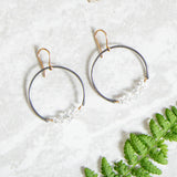 Herkimer Diamond Finished Hoop Earrings