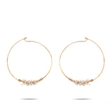 Big Herkimer Encrusted Gold Hoop Earring
