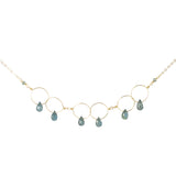 Gold kyanite hoop and link necklace