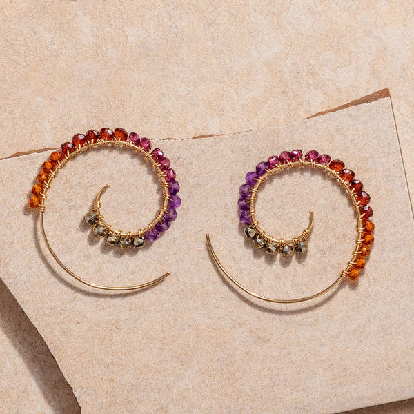 Rainbow Forest Swirl Earring