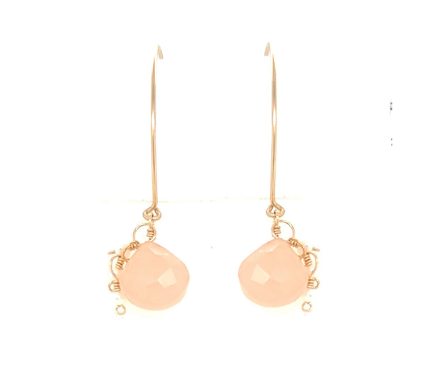 Cloudy Pink Chalcedony Earring