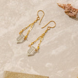 Green Amethyst Crystal Point Earring