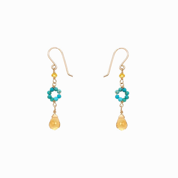 Turquoise Mountainside Flower Earring