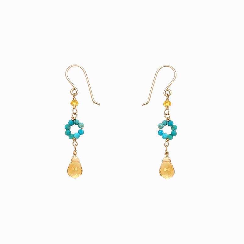 Turquoise Mountainside Flower Earring