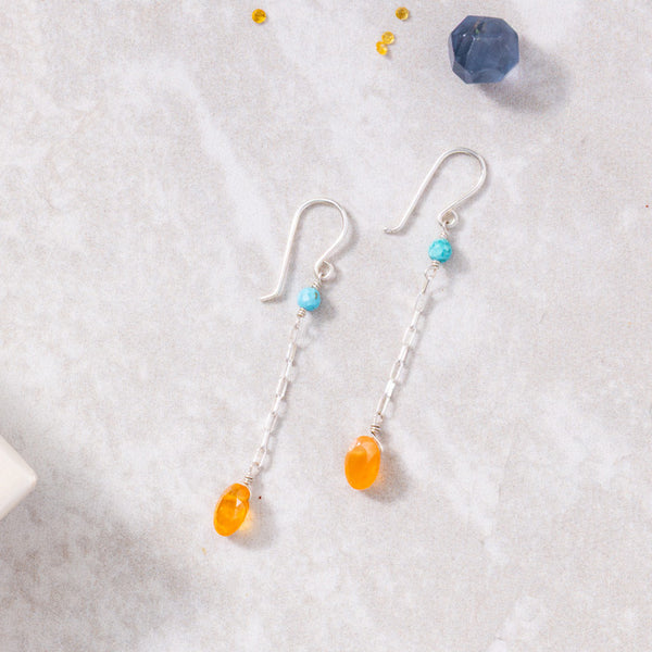Glowing Carnelian Chain Earring