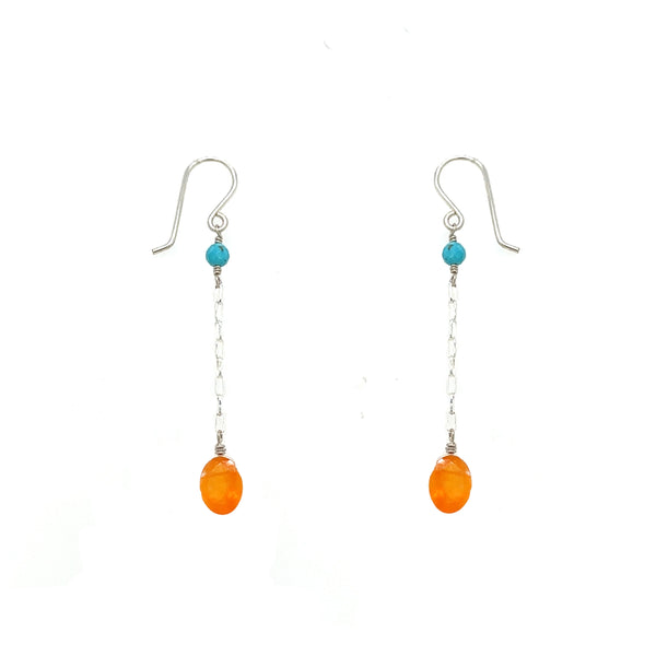 Glowing Carnelian Chain Earring