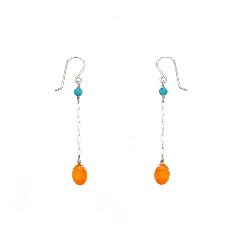 Glowing Carnelian Chain Earring
