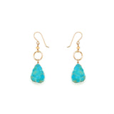 Raw Turquoise Slice Earring
