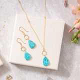 Raw Turquoise Slice Earring