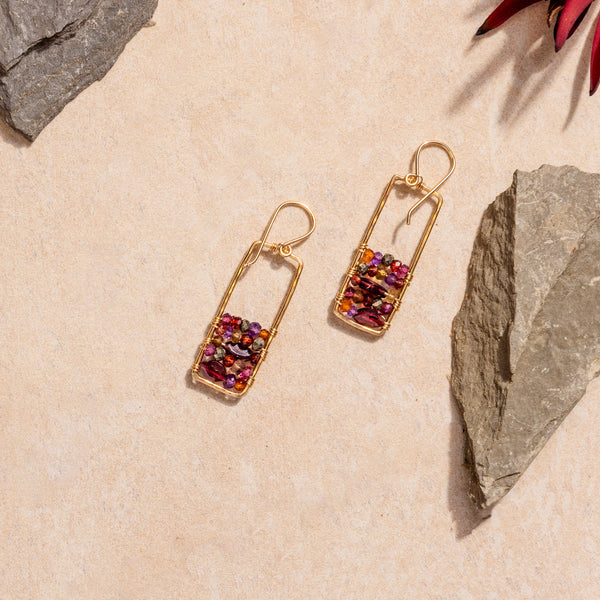 Fossilized Sunset Earring