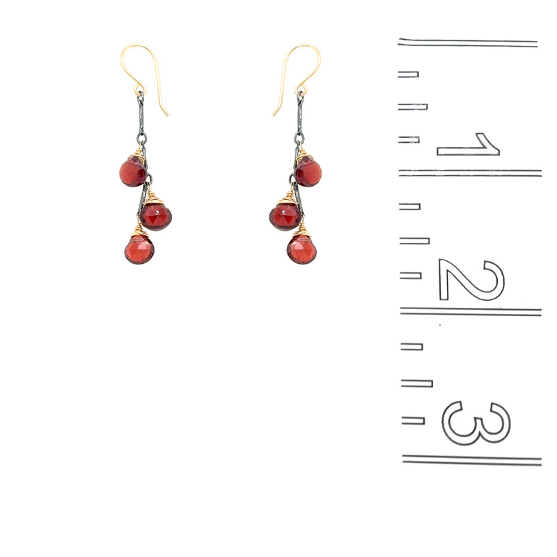 Garnet Droplets Earring