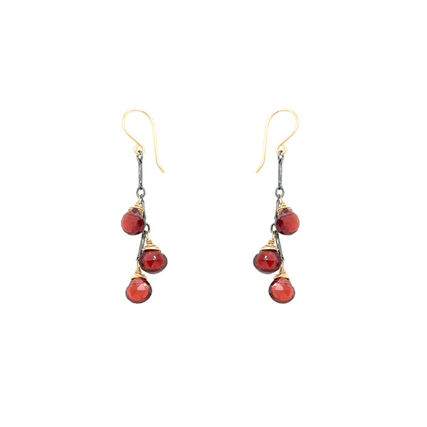 Garnet Droplets Earring