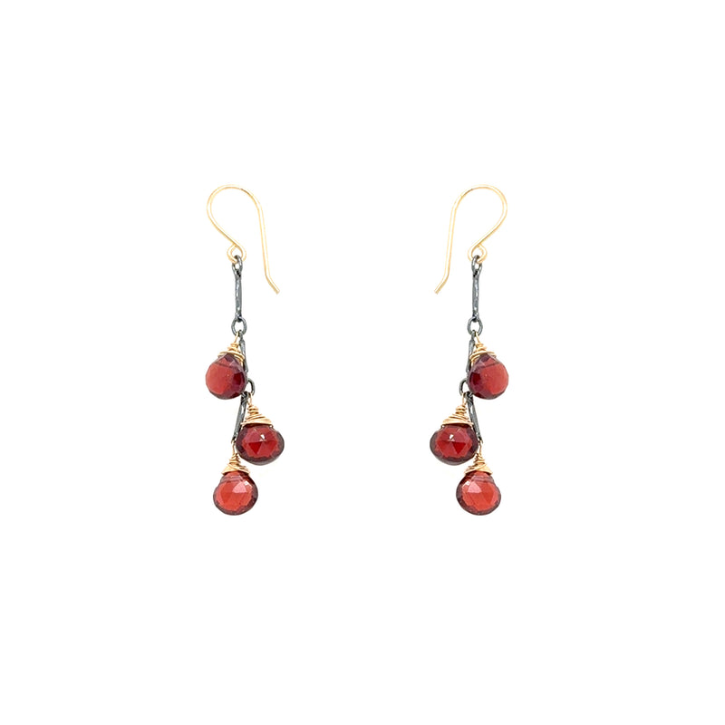 Garnet Droplets Earring