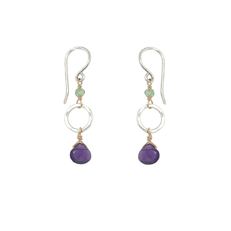 Purple Sage Silver Hoop Earring