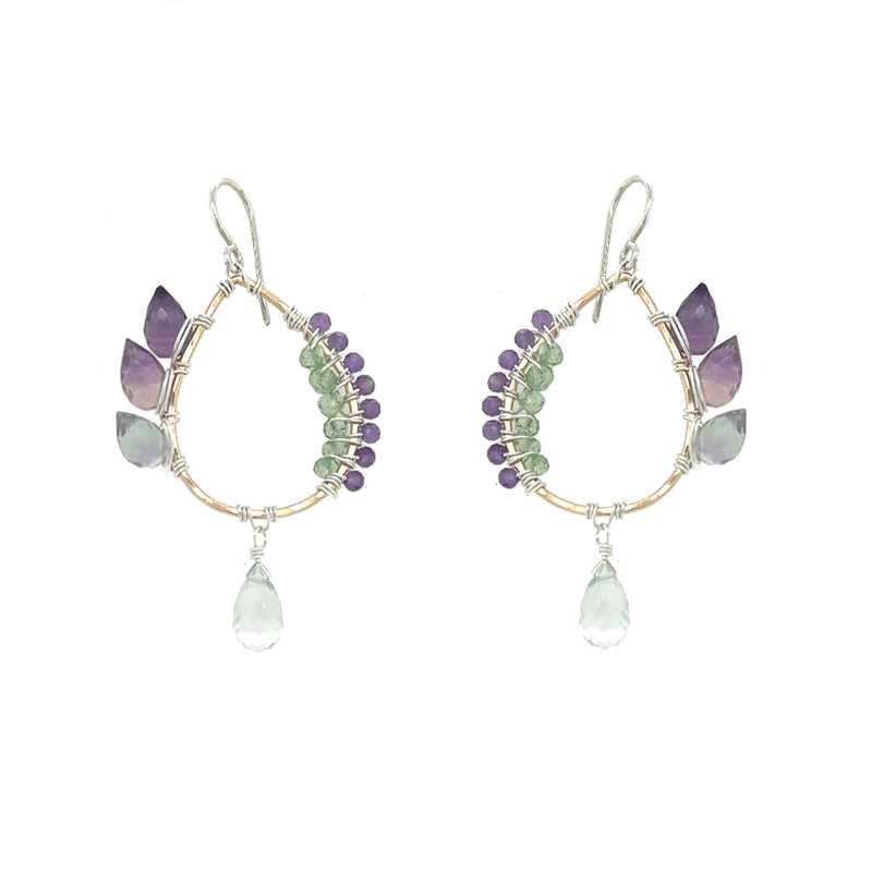 Fluorite Wing Pendant Earring