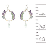Fluorite Wing Pendant Earring