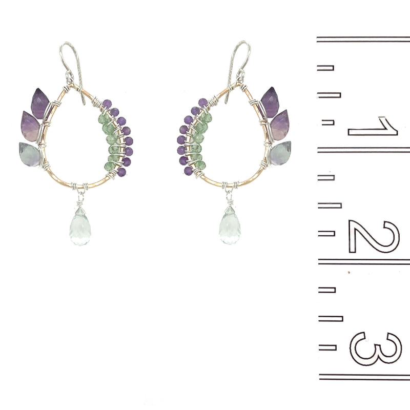 Fluorite Wing Pendant Earring