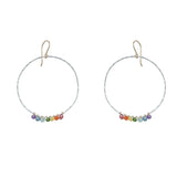 Rainbow Fringe Hoop Earring