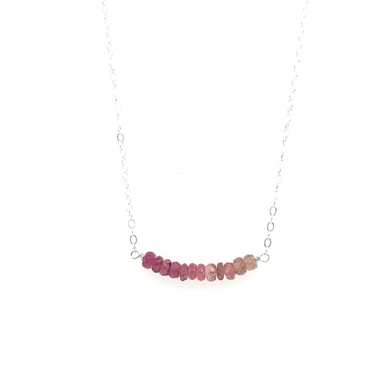 Pink Tourmaline Ombre Gembar in Silver