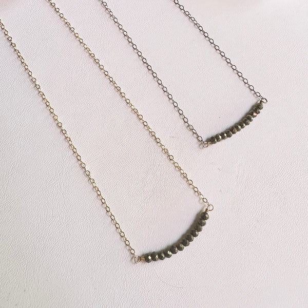 Pyrite Gembar in Gunmetal Silver