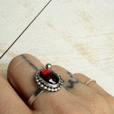 Blood Red Talisman Garnet Ring