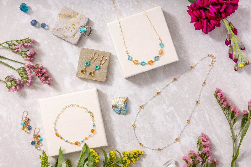Turquoise Mountainside Flower Earring