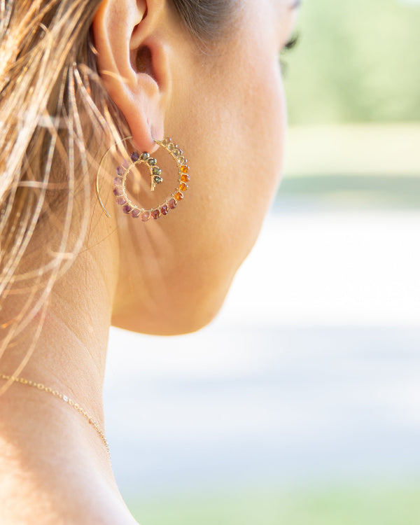 Rainbow Forest Swirl Earring