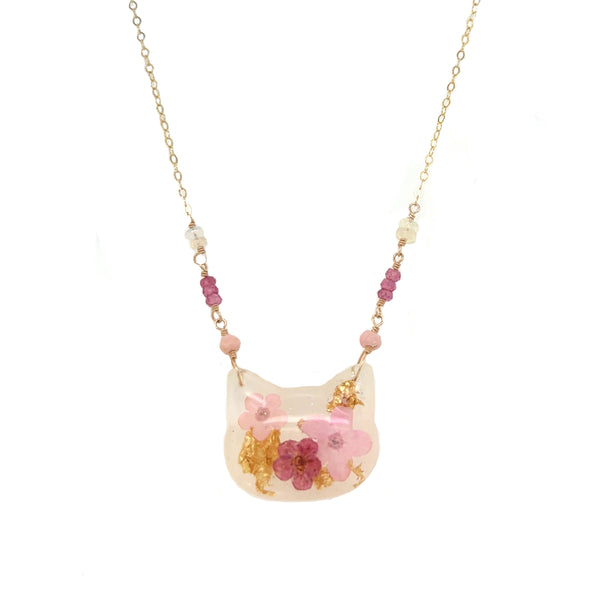 Sunset Floral Cat Necklace