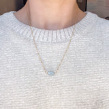 Oval Aquamarine Necklace