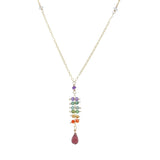 Twisting Rainbow Gemstone Necklace