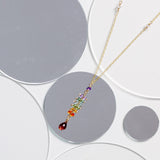 Twisting Rainbow Gemstone Necklace