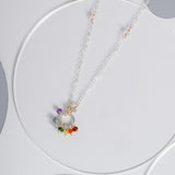 Tiny Rainbow Cluster Necklace