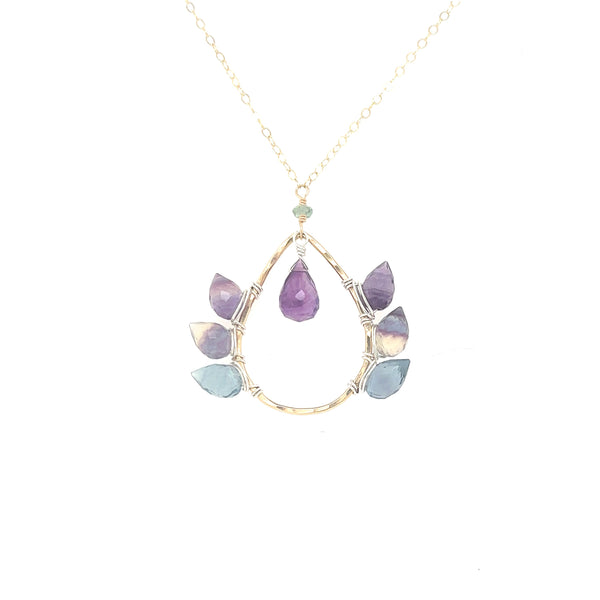 Fluorite Wing Pendant Necklace