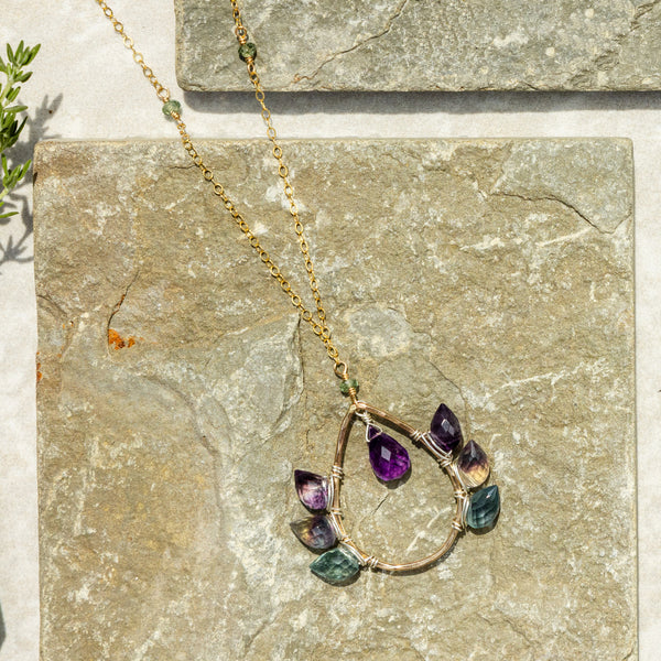 Fluorite Wing Pendant Necklace