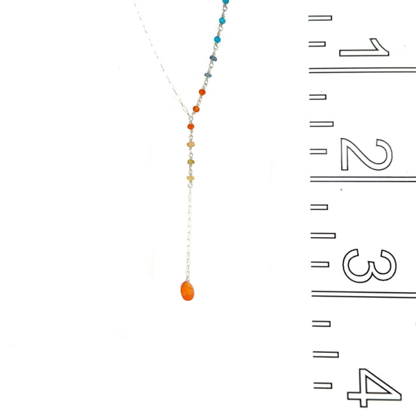 Glowing Carnelian "Y" Necklace