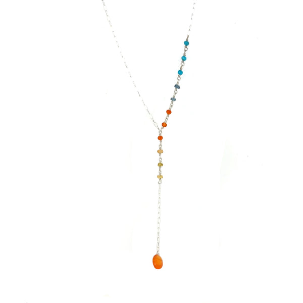 Glowing Carnelian "Y" Necklace