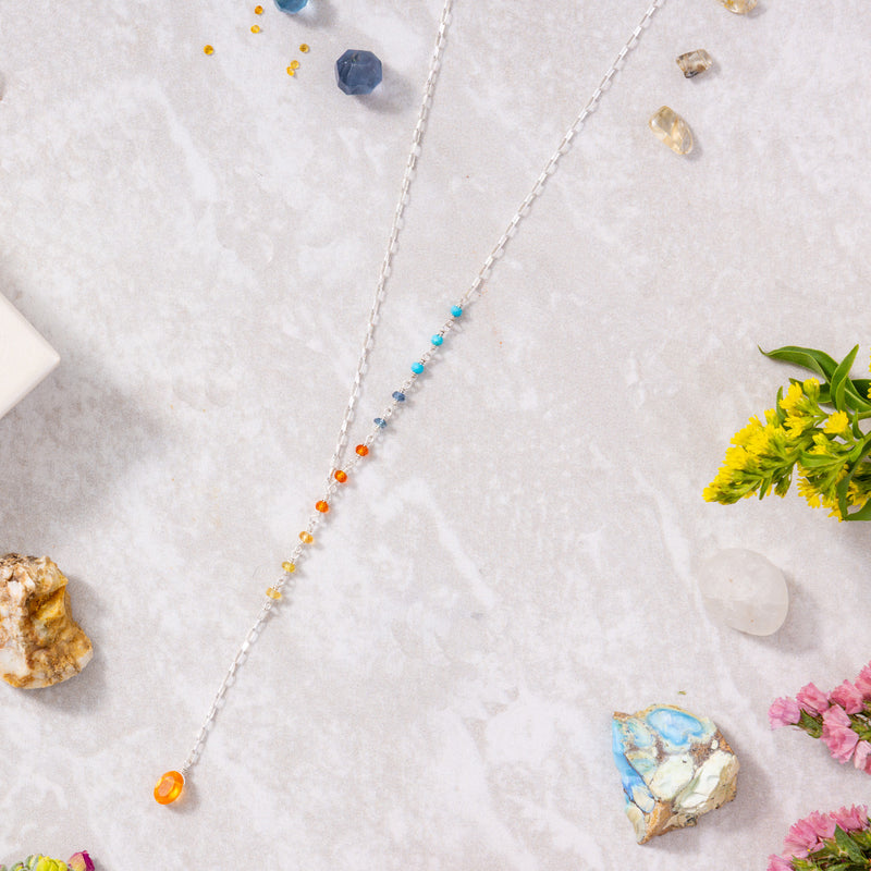 Glowing Carnelian "Y" Necklace