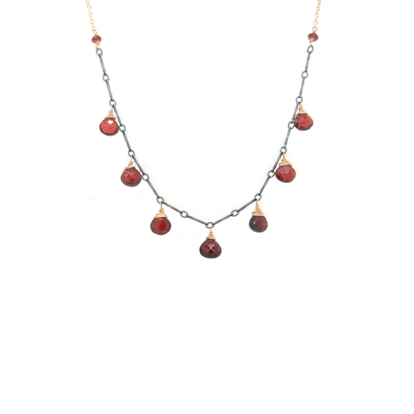 Garnet Droplets Necklace