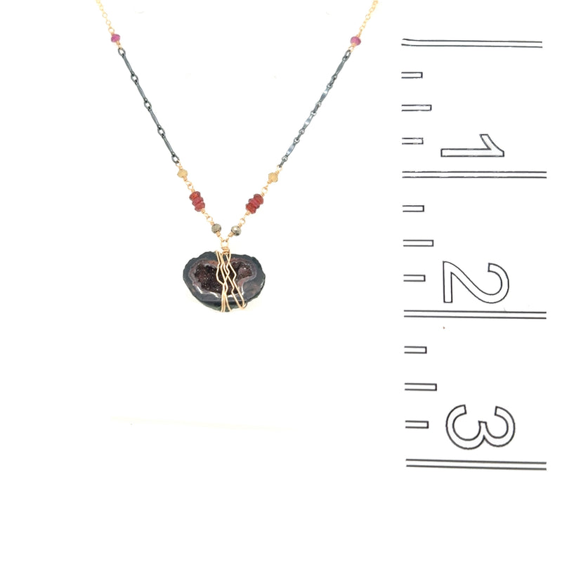 Druzy Agate Pendant Necklace