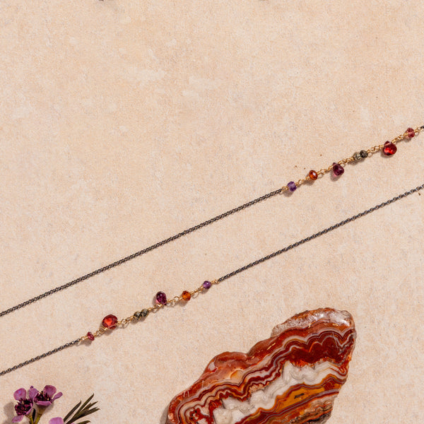 Over-the-Head Petrified Forest Gemstone Necklace